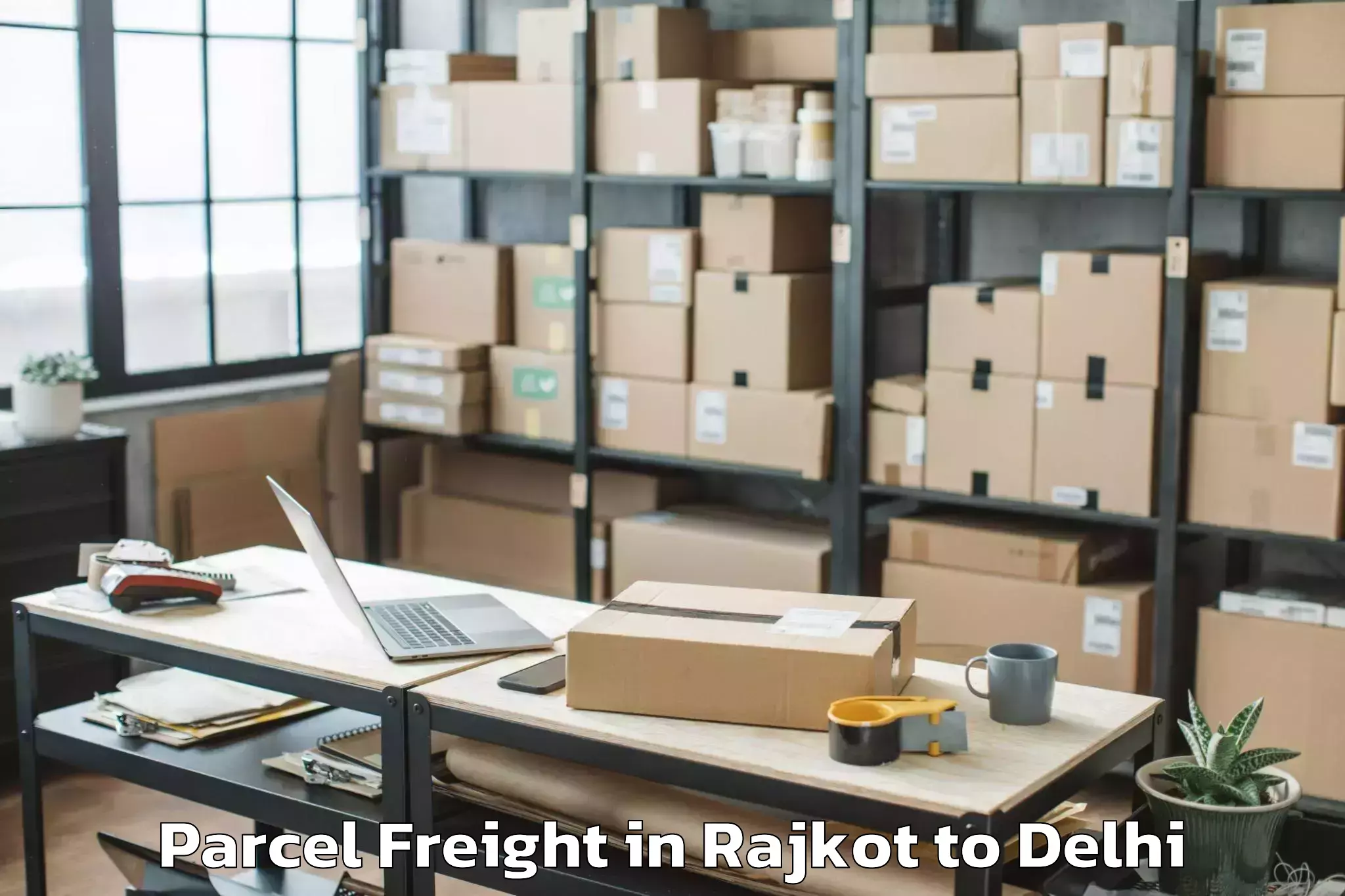 Efficient Rajkot to Vasant Vihar Parcel Freight